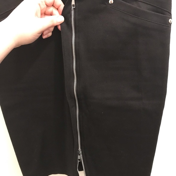 Lip Service Front Zip Pencil Skirt Small Black Zipper Slit Goth Punk 90s Y2K - Picture 3 of 11